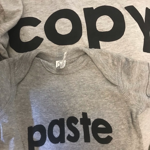 Tee shirt and onesie COPY/ PASTE - Picture 1 of 4